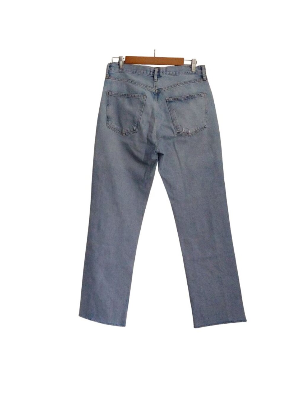 AGOLDE Lana Straight Jeans Riptide 28 Rigid Denim 90s Designer Button Fly Luxury - Picture 2 of 9